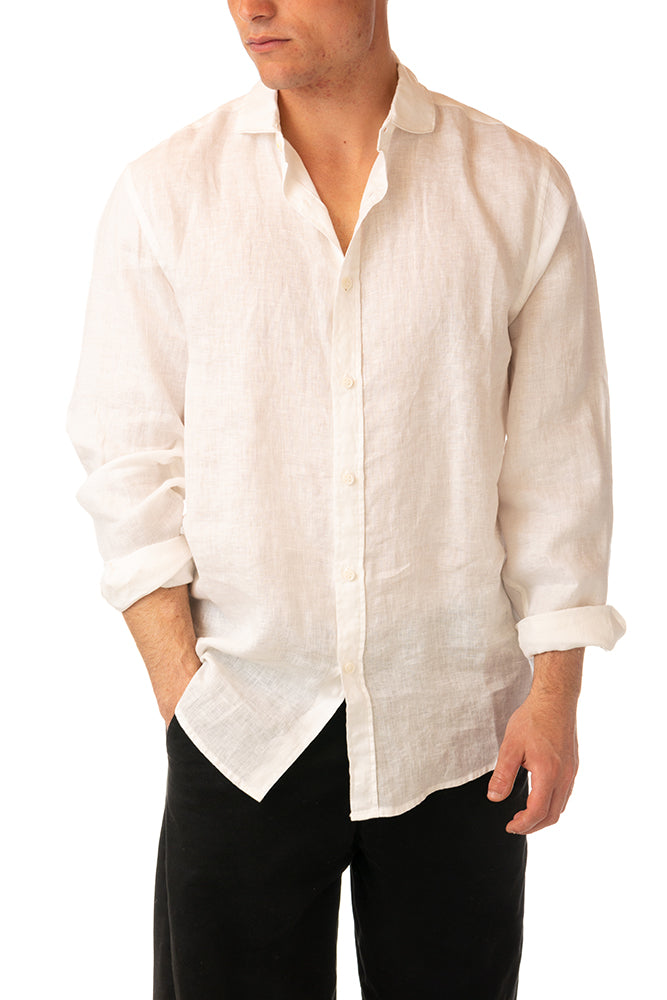 MAGLIA CAMICIA UOMO BIANCO FK24-5005 WH FXXK